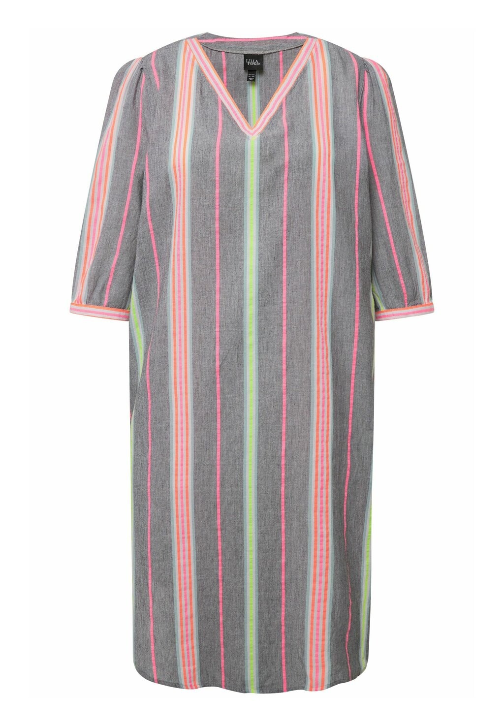 

Дневное платье STRIPED 3/4 SLEEVE V-NECK Ulla Popken, цвет Mottled Light Grey