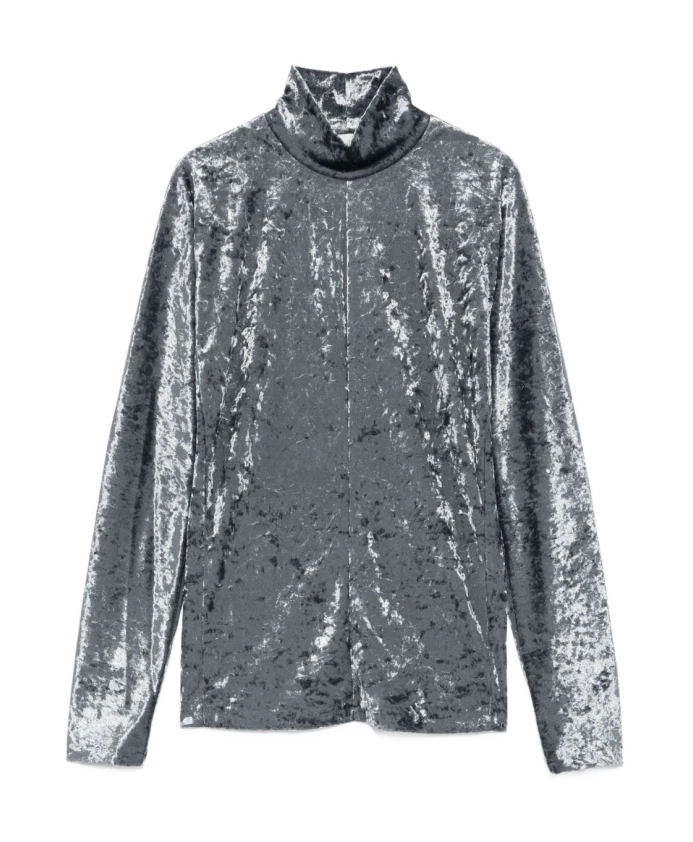 

Серый бархатный свитер с высоким воротником Forte Forte, серый