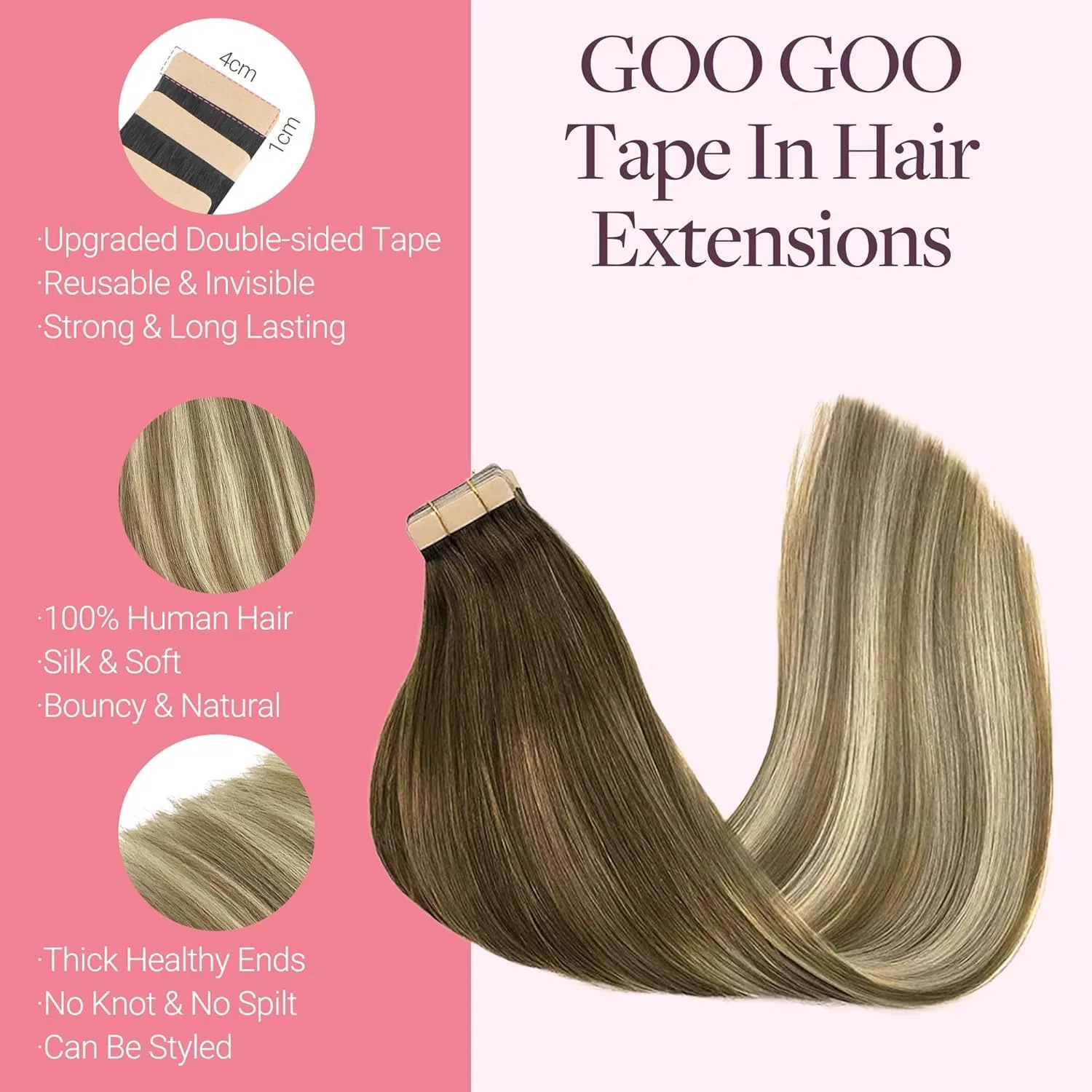 Накладные пряди на ленте из натуральных волос «GOO GOO» Goo Goo — фото 3