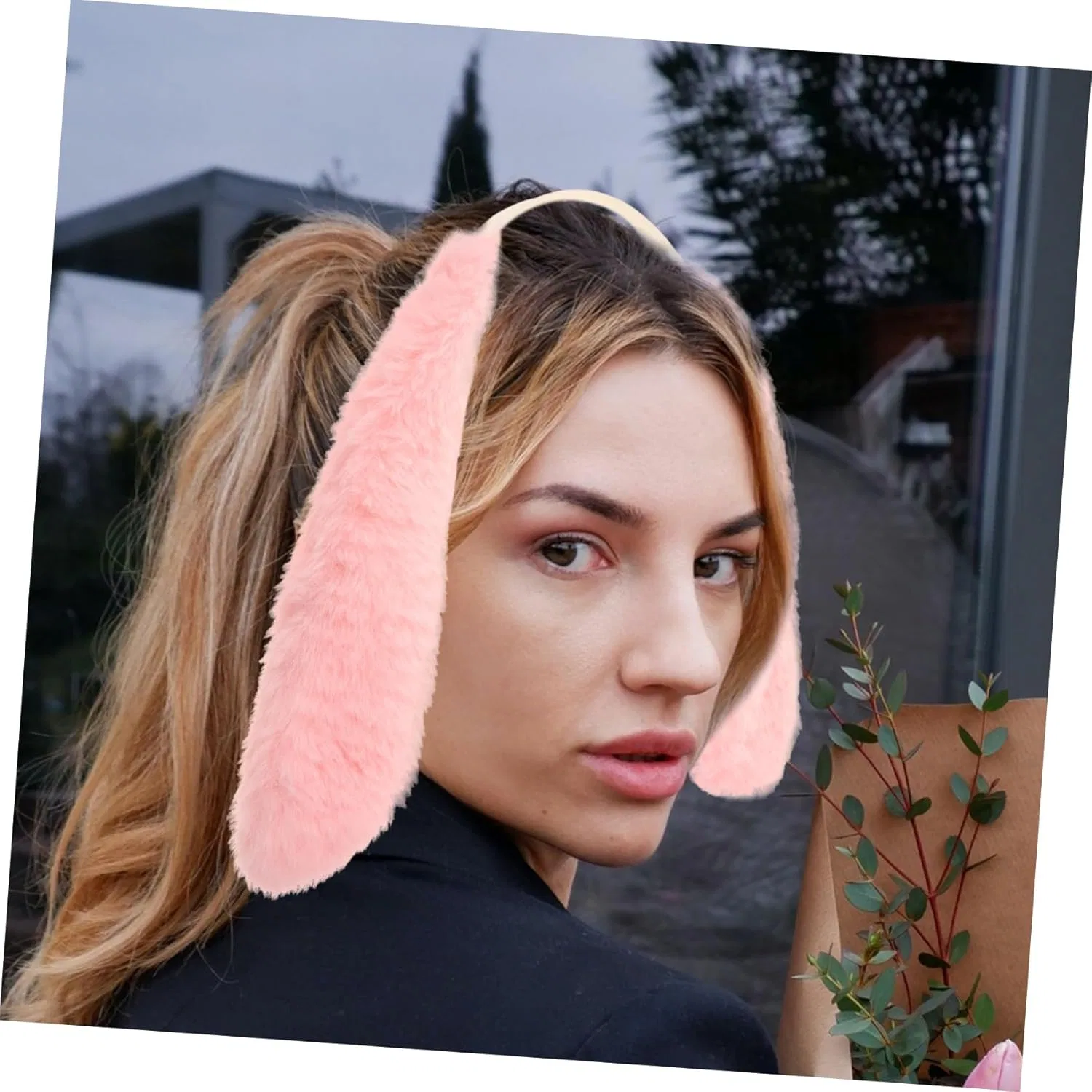 Ободок для волос с кроличьими ушками Beaupretty розовый — фото 3
