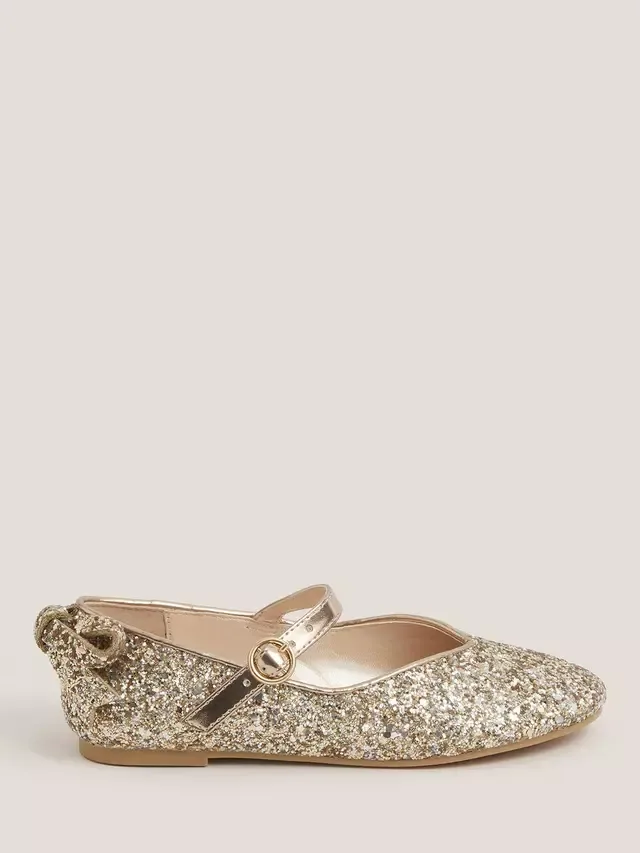 Детские балетные туфли с блестками Monsoon, Rose Gold