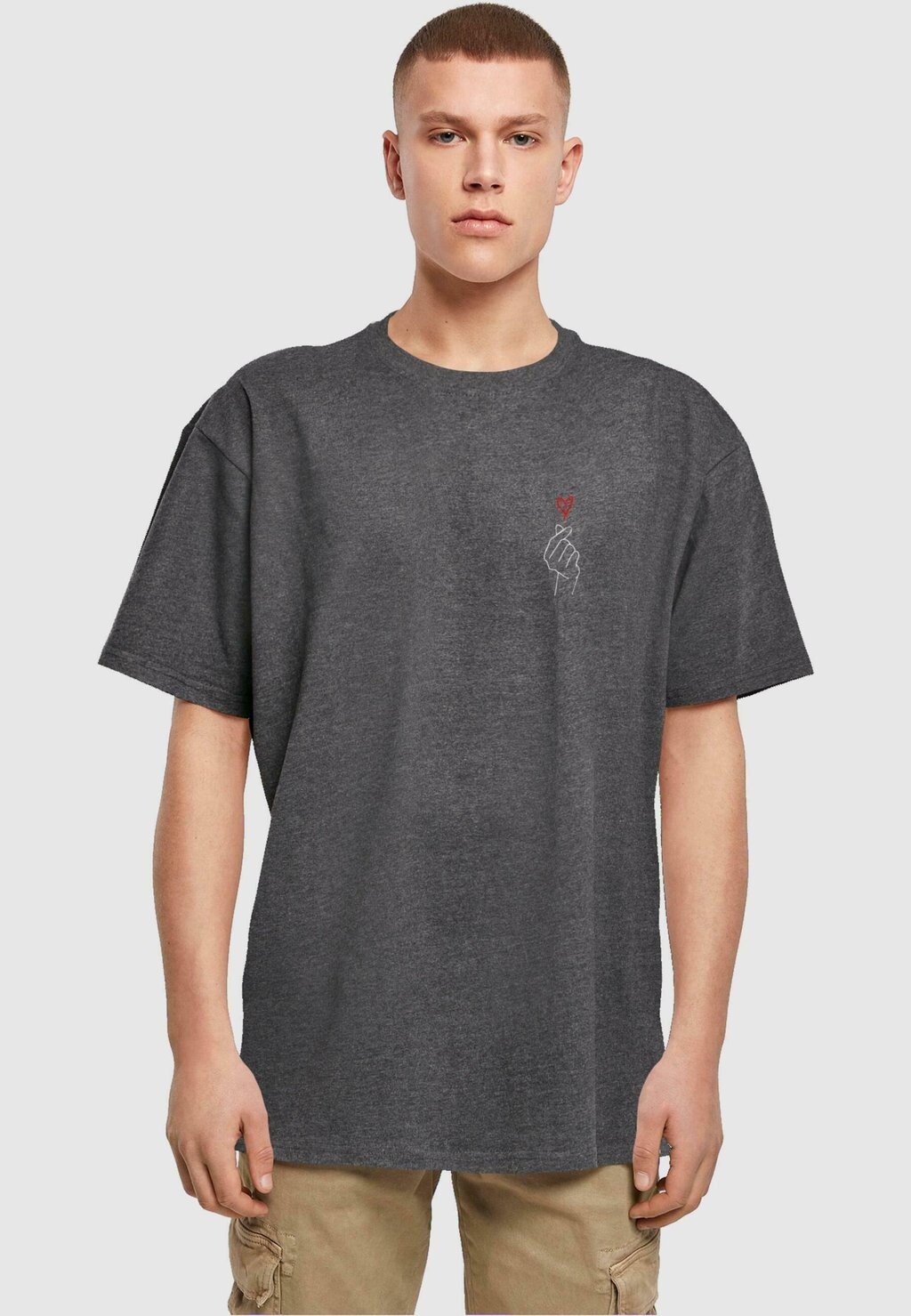 

Футболка с принтом HEART HEAVY OVERSIZED Merchcode, цвет charcoal