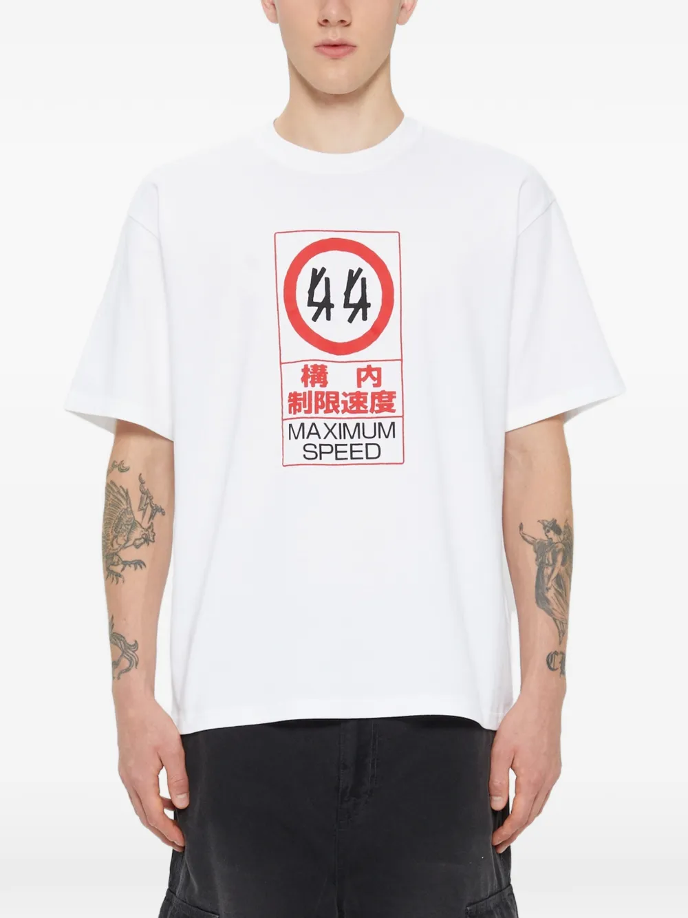 

Футболка из джерси с графичным принтом 44 Label Group, белый