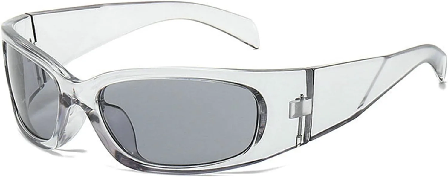 

Willochra Модные панк-очки Y2k Овальные солнцезащитные очки для женщин, обтекаемая форма, очки в стиле 2000-х, защита от ультрафиолета UV400, женские очки F27, Gray