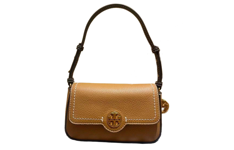 

TORY BURCH Сумка-мессенджер из личи зерновой кожи женская коричневая, Brown