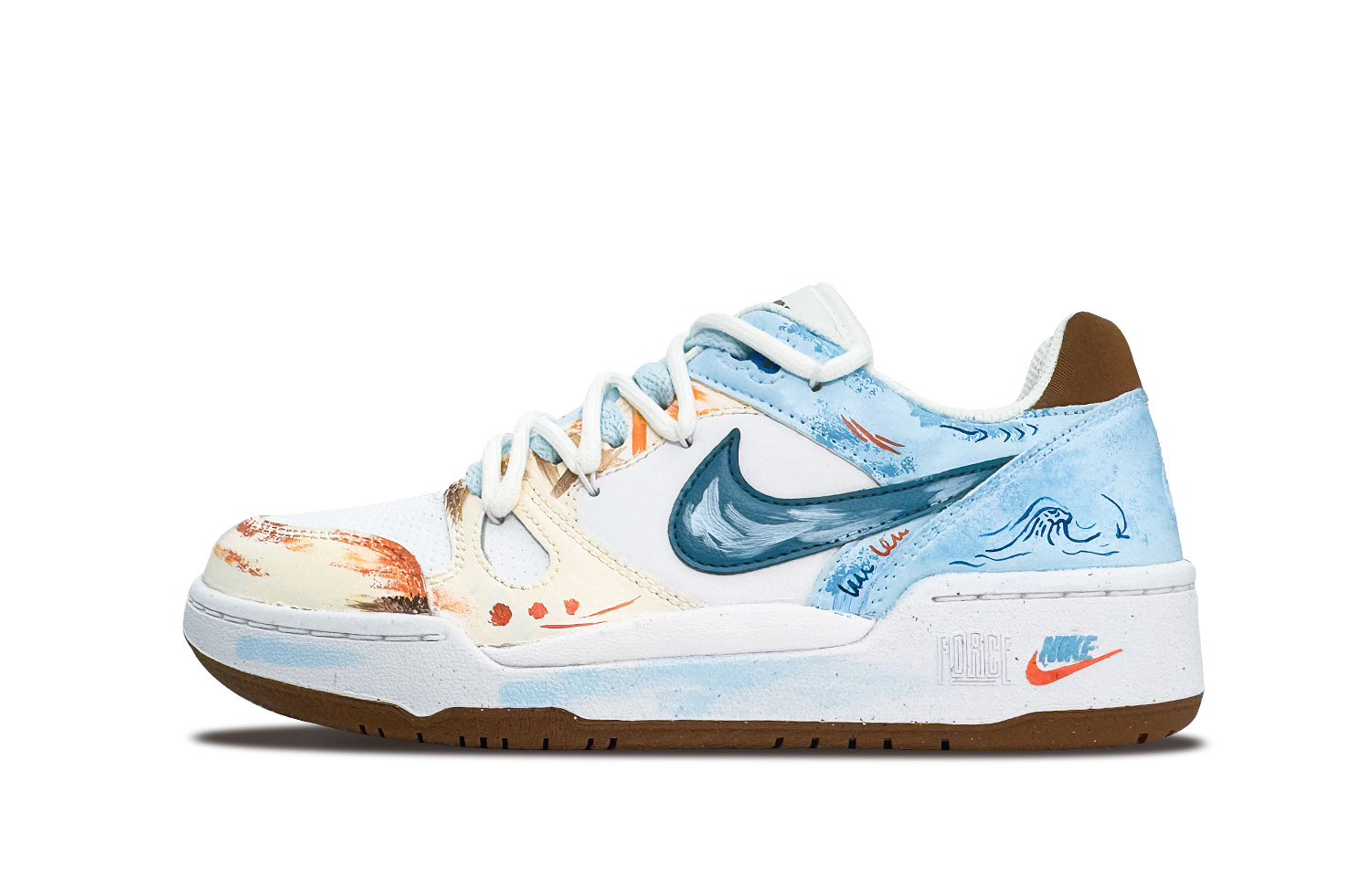 

Nike Мужские низкие скейтбордные кроссовки Full Force, сине-белый