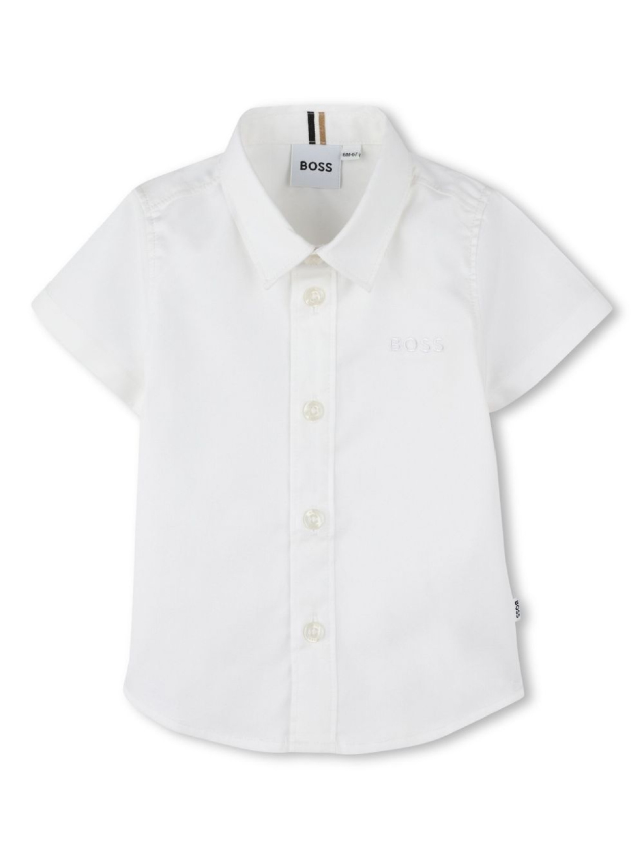 

BOSS Kidswear рубашка с вышитым логотипом, белый