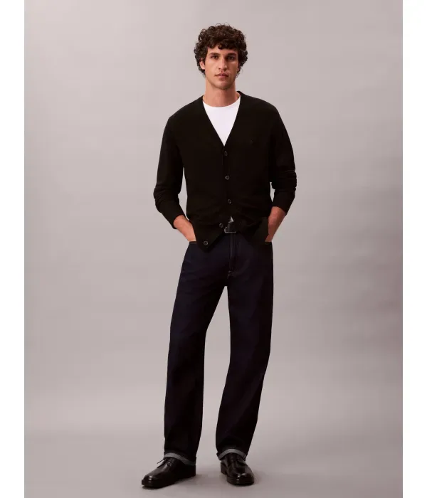 Шерстяной кардиган regular fit Calvin Klein, черный — фото 2