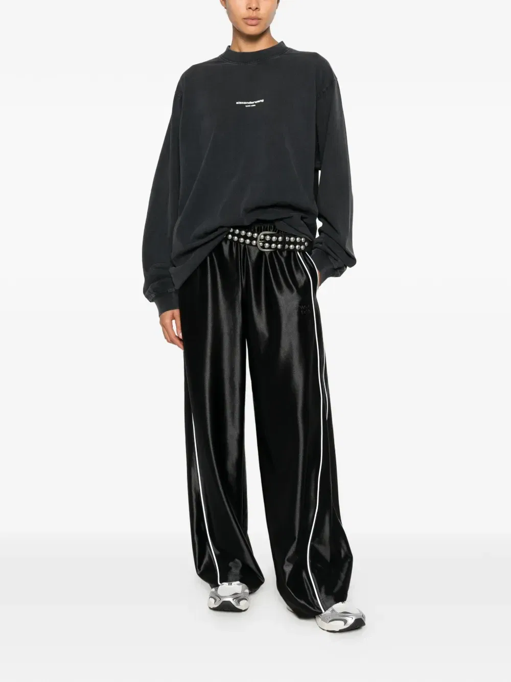 Футболка с длинными рукавами и логотипом Alexander Wang, черный — фото 2
