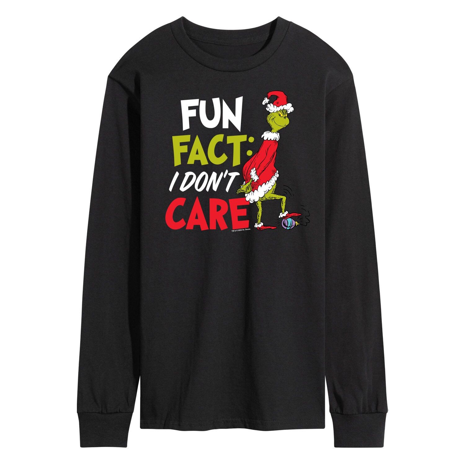

Мужская футболка с длинными рукавами Dr. Seuss Grinch Fun Fact Licensed Character