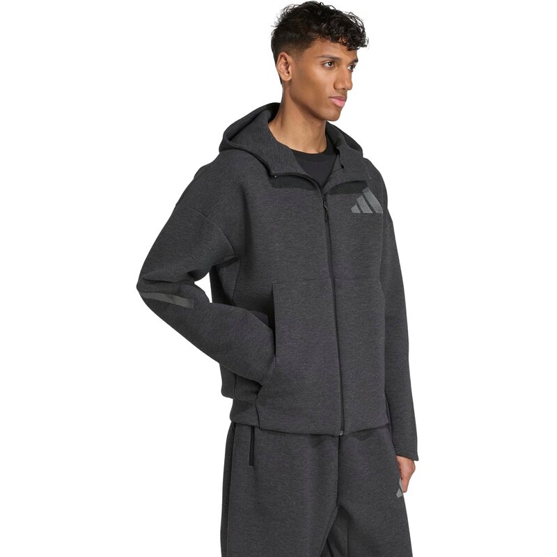 Hooded sweatshirt zne high quality Adidas, цвет blckme — фото 4