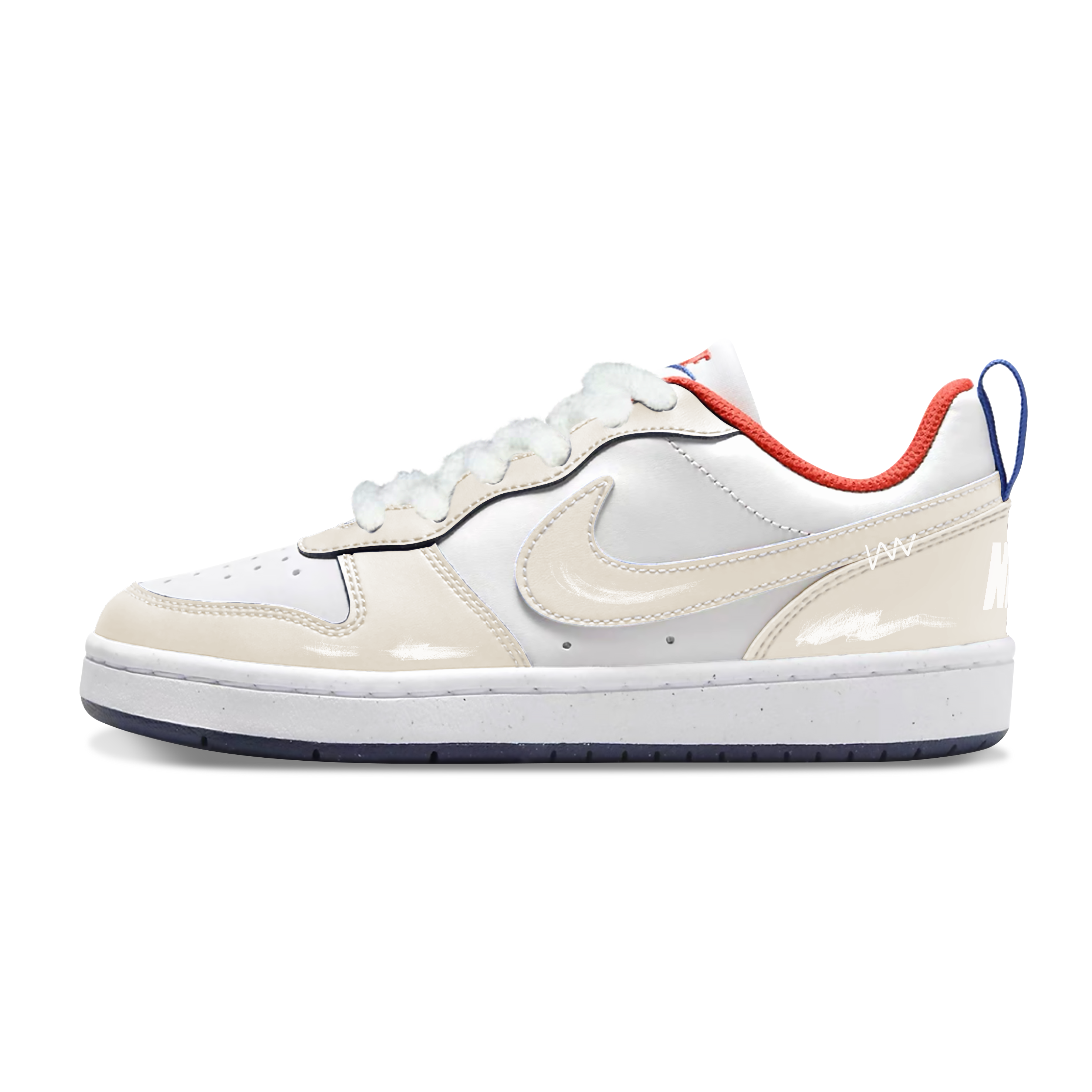 

Nike Кроссовки для скейтбординга Court Borough He Feng, молочно-зеленые, низкие, желтые, белые, для подростков