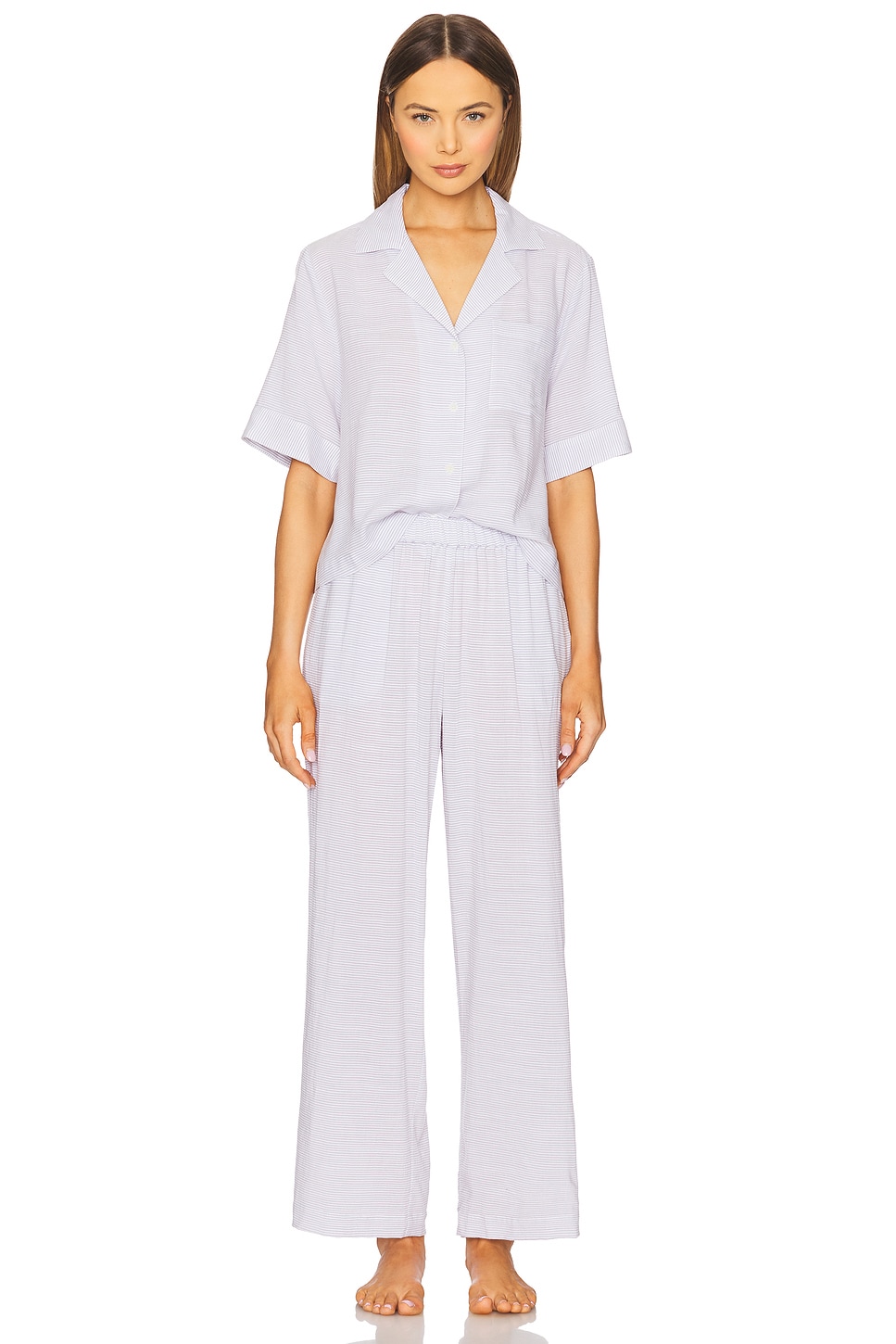 

Комплект пижамы с коротким рукавом и шортами Nautico Eberjey, white & peppercorn