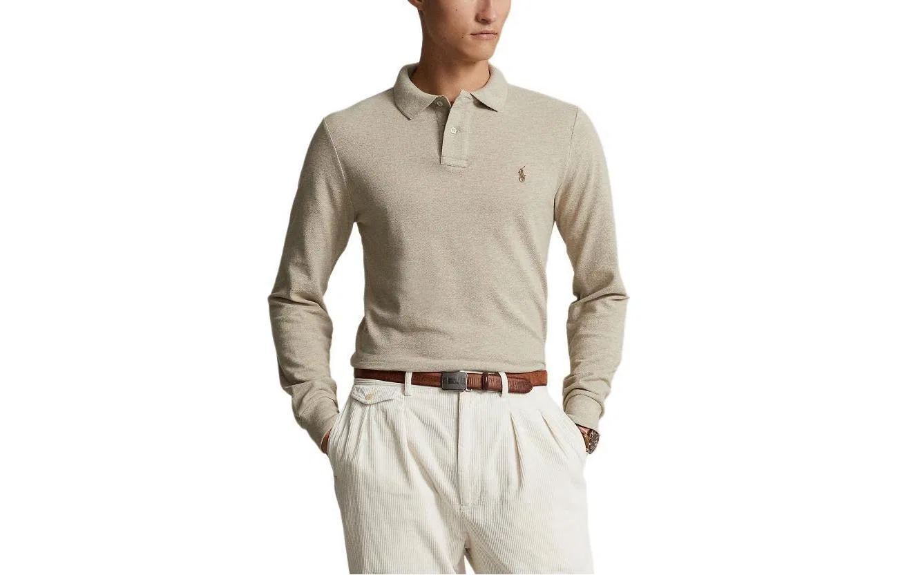 Поло Polo Ralph Lauren мужское бежево-серое