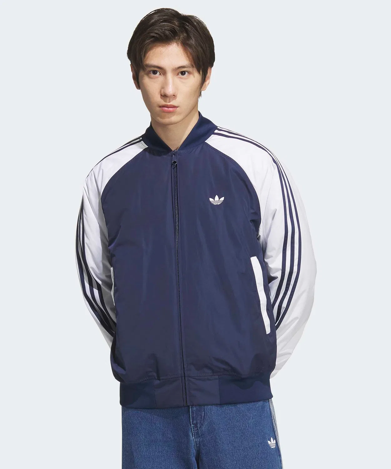 Куртка спортивная adidas STANDARD10 JKT, стандартный крой, тёмно-синяя