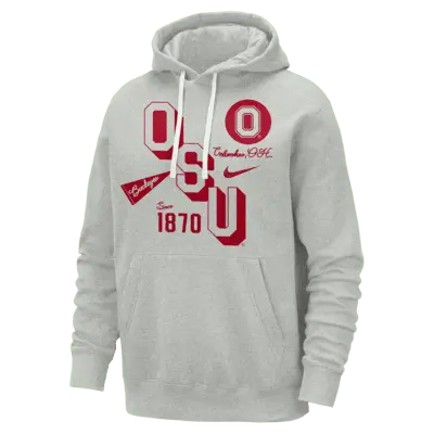 

Худи Nike Ohio State Club, цвет Birch/Heather/Grey Fog/University Red