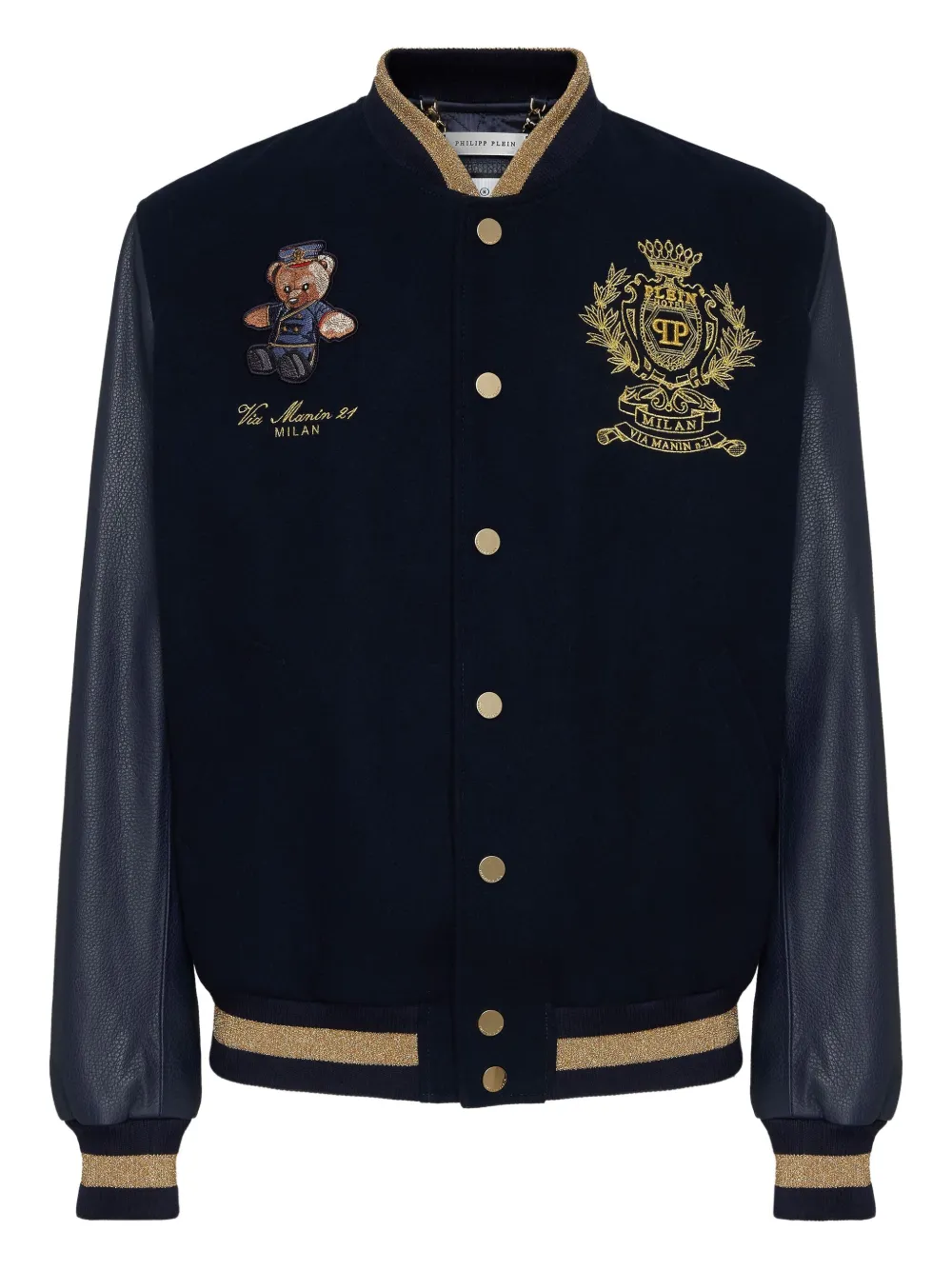 

Куртка Teddy Doorman с вышивкой Philipp Plein, синий