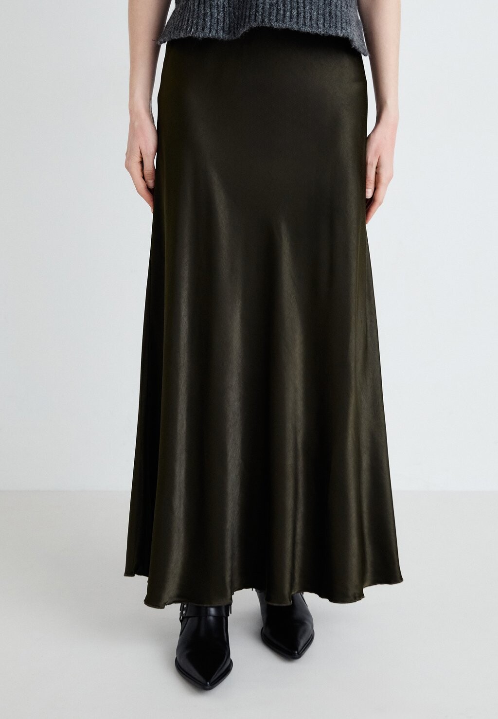 

Юбка макси NICOLETTE ULLAS SKIRT MSCH Copenhagen, темно-зеленый
