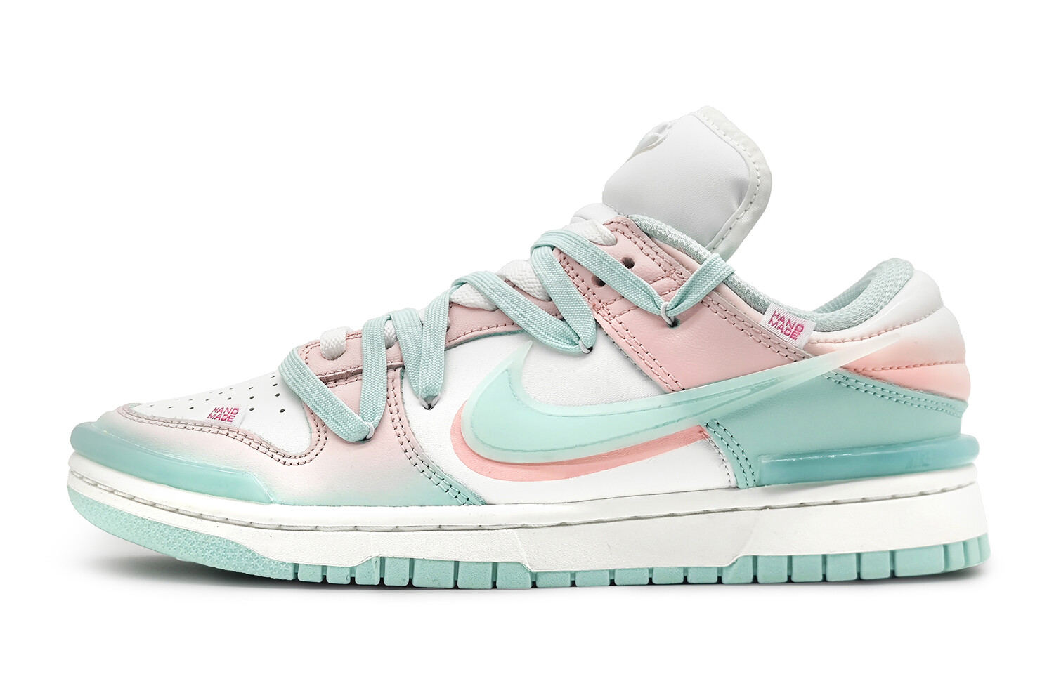 

Кроссовки Nike Dunk Skateboarding Shoes Women's Low-top Cyan/White, розовый