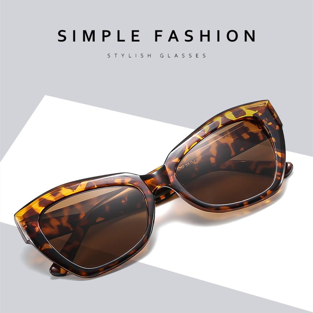 

Женские солнцезащитные очки LVTFCO в толстой оправе с защитой от УФ-излучения. Модные женские очки в форме «кошачий глаз» с ацетатной оправой. Стильные солнцезащитные очки, Leopard