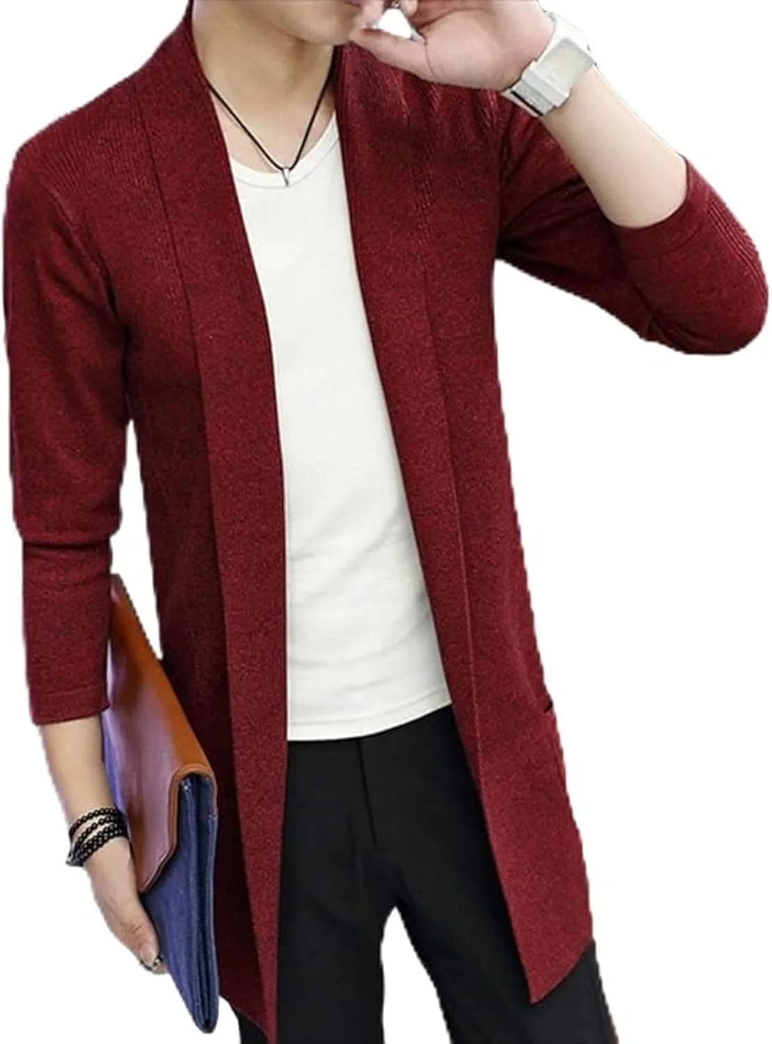 

Мужской кардиган с шалью и пуговицами SWJGLITTR