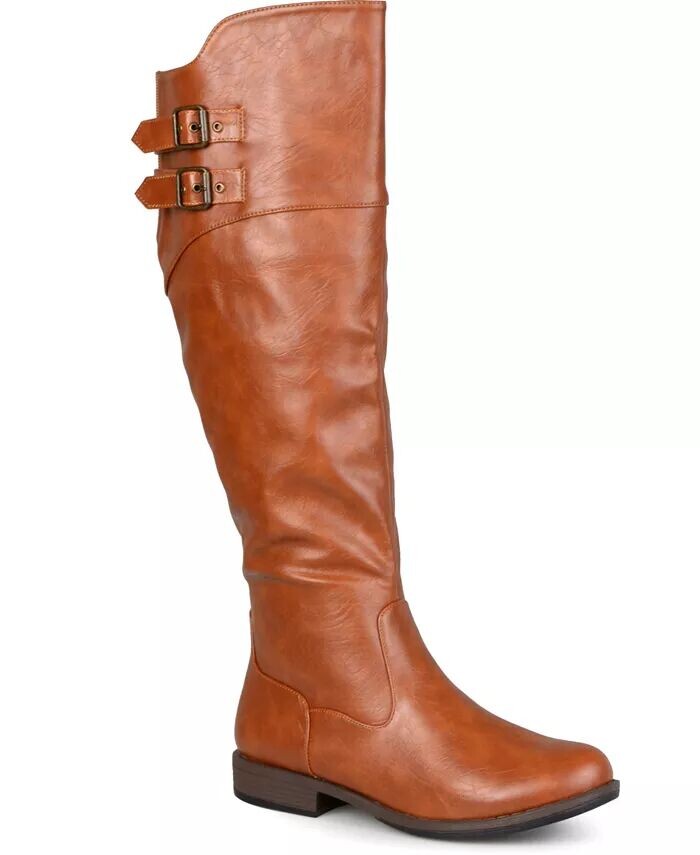 Женские сапоги Tori Wide Calf с высокими коленями для верховой езды Journee Collection, коричневый