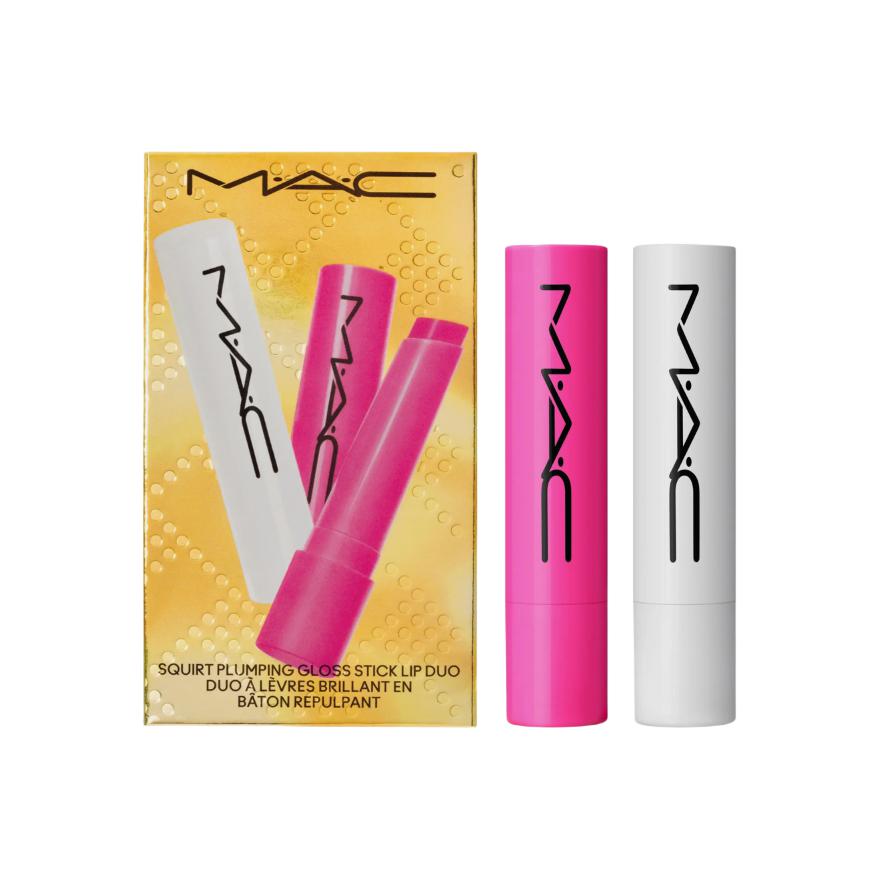 

Набор блестящих бальзамов для губ с эффектом увеличения объема, ограниченная серия на Рождество 2024, уход за кожей, комплект для сияния кожи, 2,3 г*2 MAC