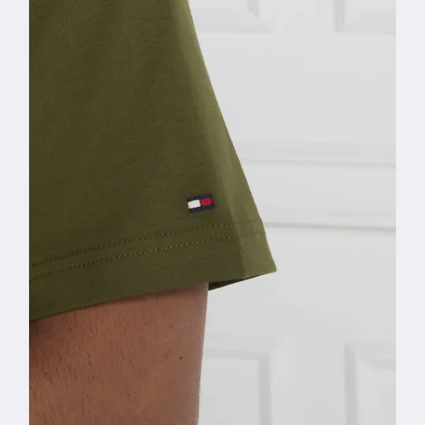 Футболка свободного кроя с монотипией и вышивкой Tommy Hilfiger, хаки — фото 4