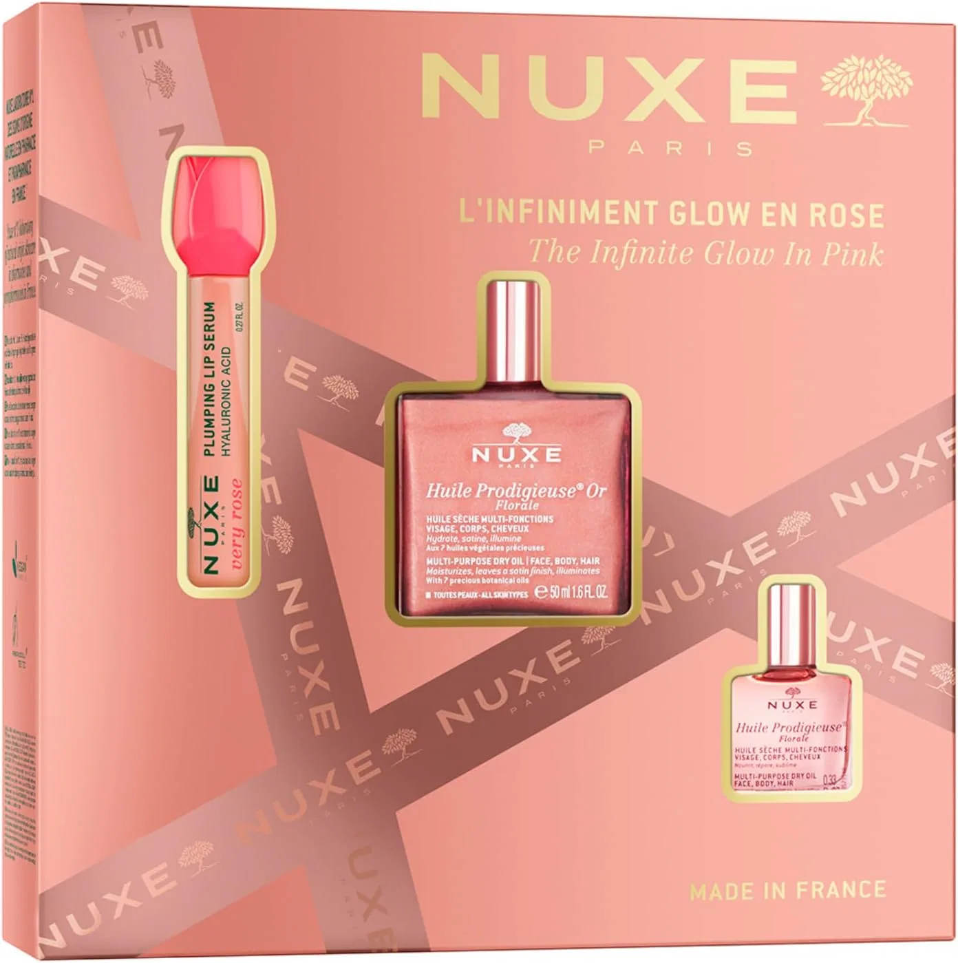 Набор для волос Nuxe Glow in Pink 50мл, 8мл, 10мл