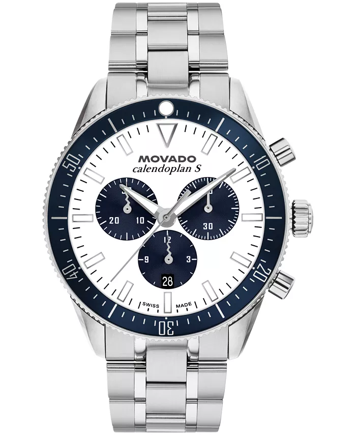 

Мужские часы Calendoplan S Swiss Quartz Chrono из нержавеющей стали, 42 мм Movado