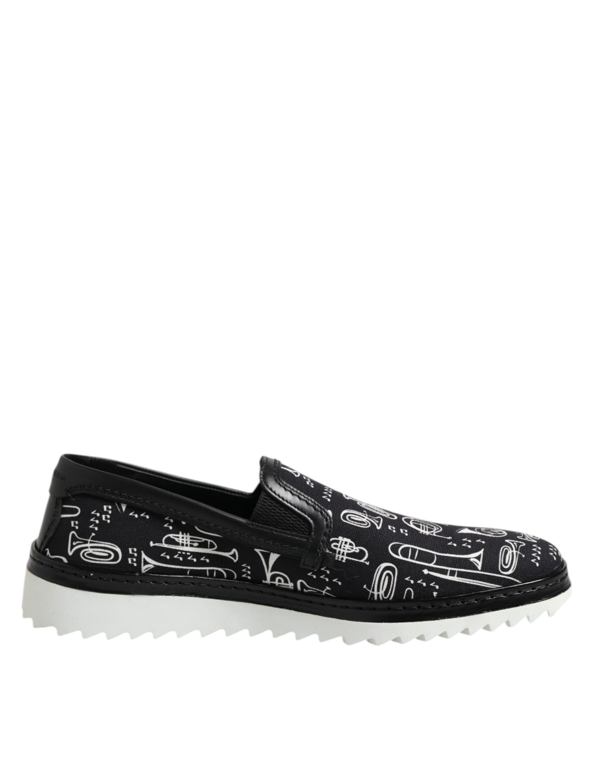 Черные мужские мокасины с принтом Slip On Dolce & Gabbana, черный