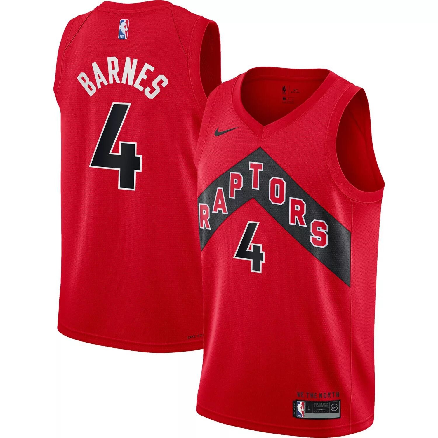 Молодежная майка Nike Scottie Barnes Red Toronto Raptors 2021/22 Swingman — Icon Edition Nike — фото 4