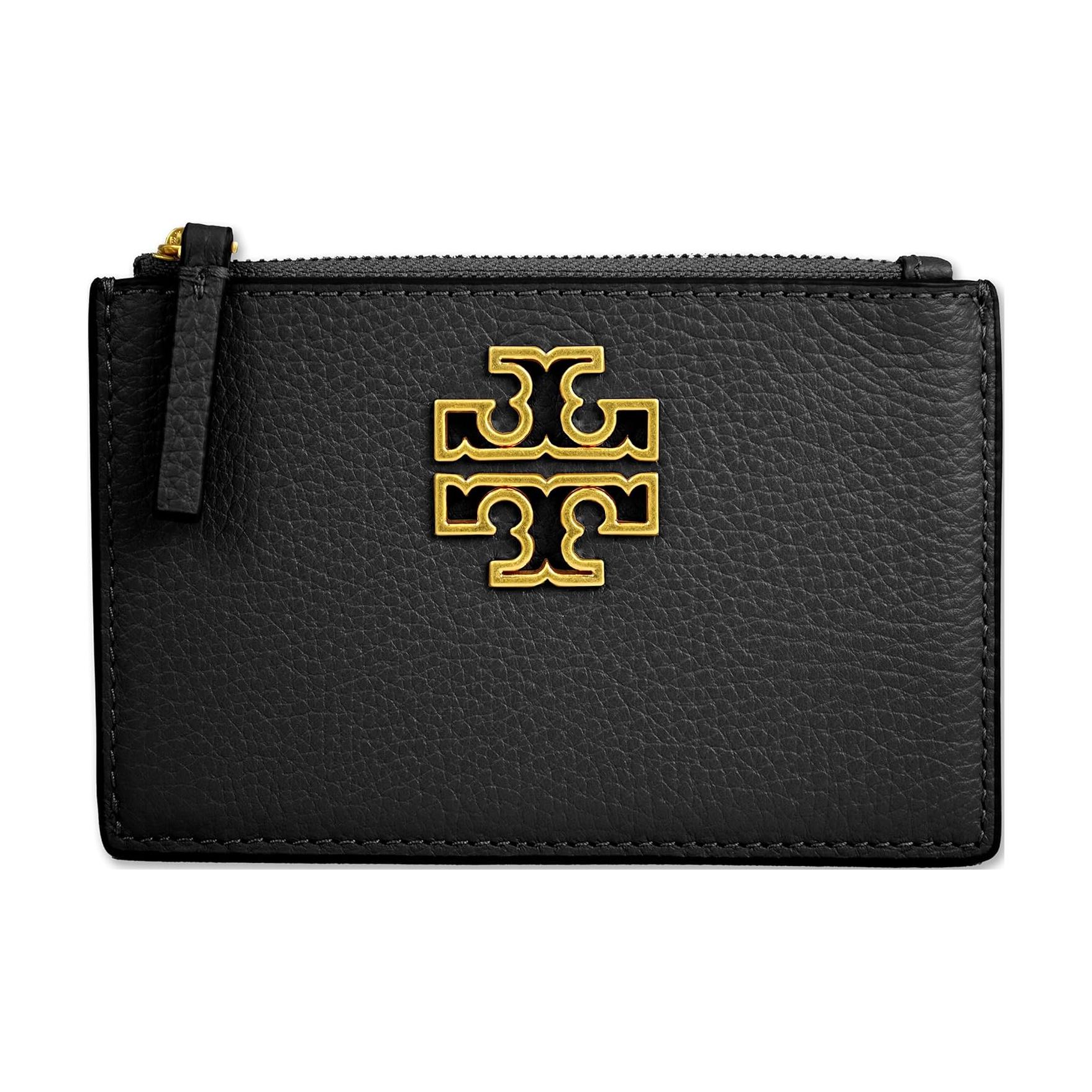 

TORY BURCH Визитница Britten Litchi Grain Leather, обычная женская, черная