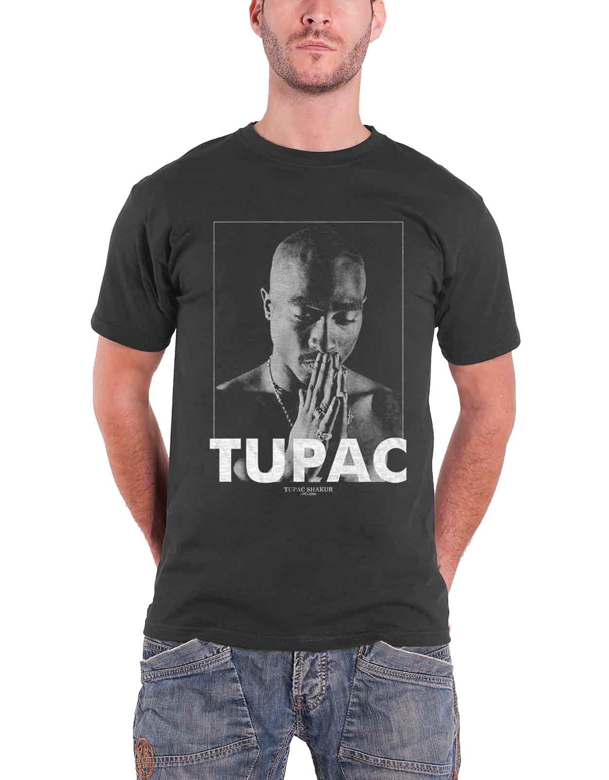 

Молящаяся футболка Tupac, серый