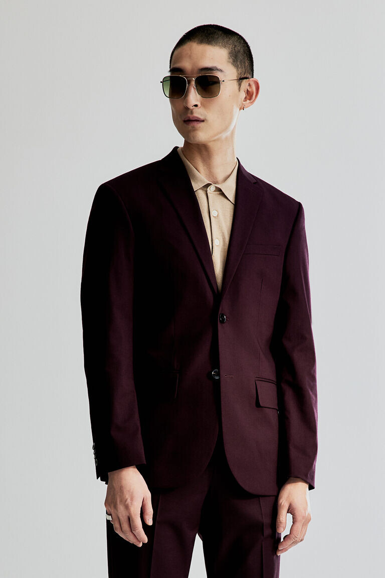 

Узкая куртка H&M, бургундия