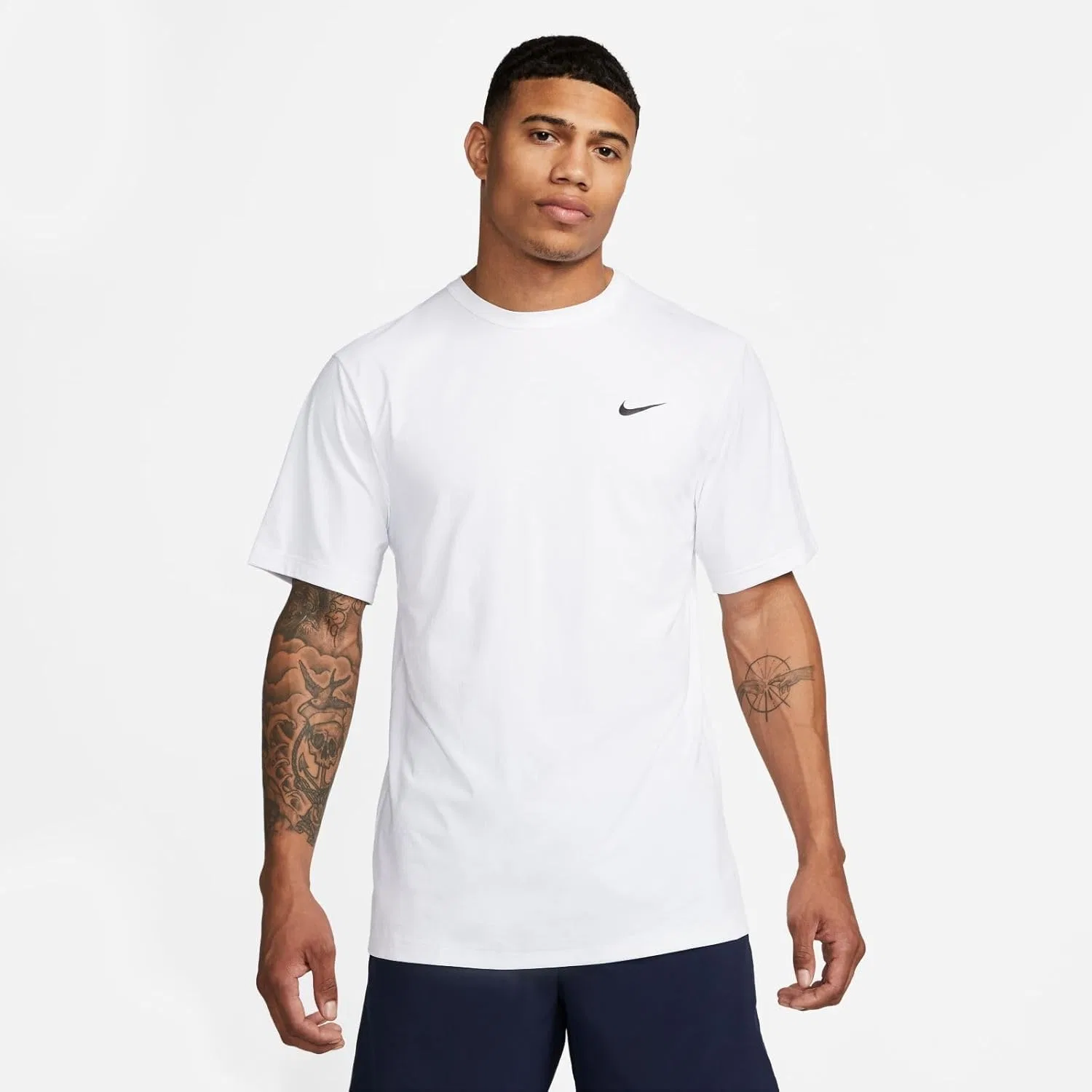 Футболка Nike M NK DF UV Hyverse SS мужская, белый/черный — фото 2