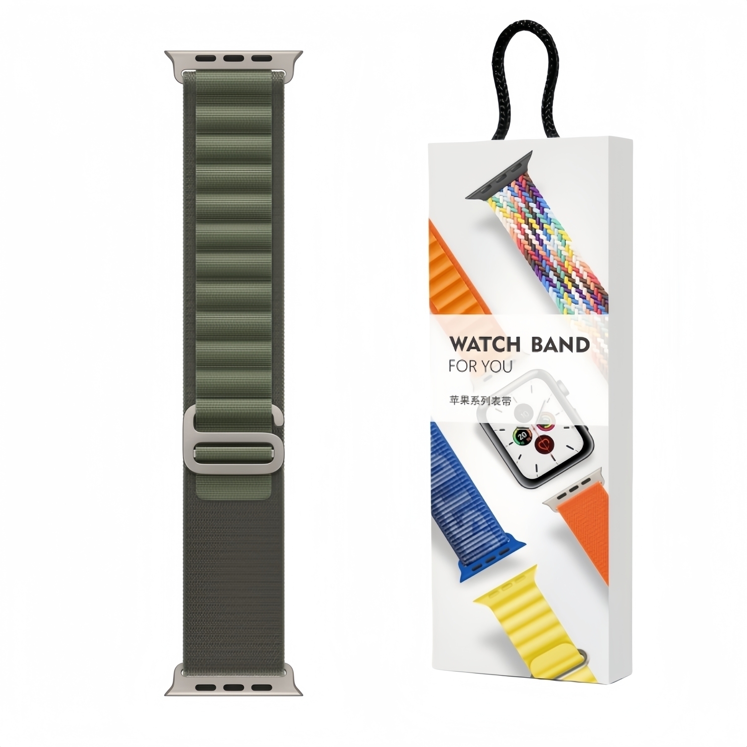 

Zhongwo Часы Strap Apple Compatibility Nylon Material, Army Green