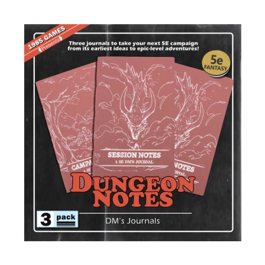 

Набор из 3 журналов DM — красный, Dungeon Notes & Sticky Notes