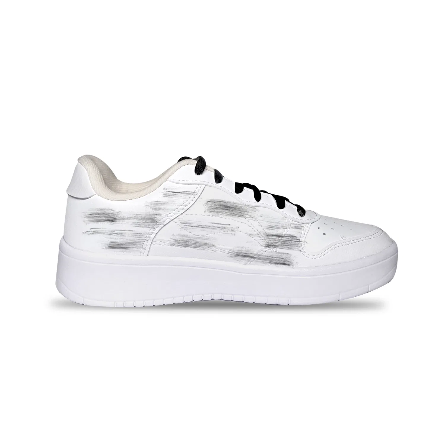 Кроссовки casual скейт Li-Ning белый с черными брызгами — фото 3