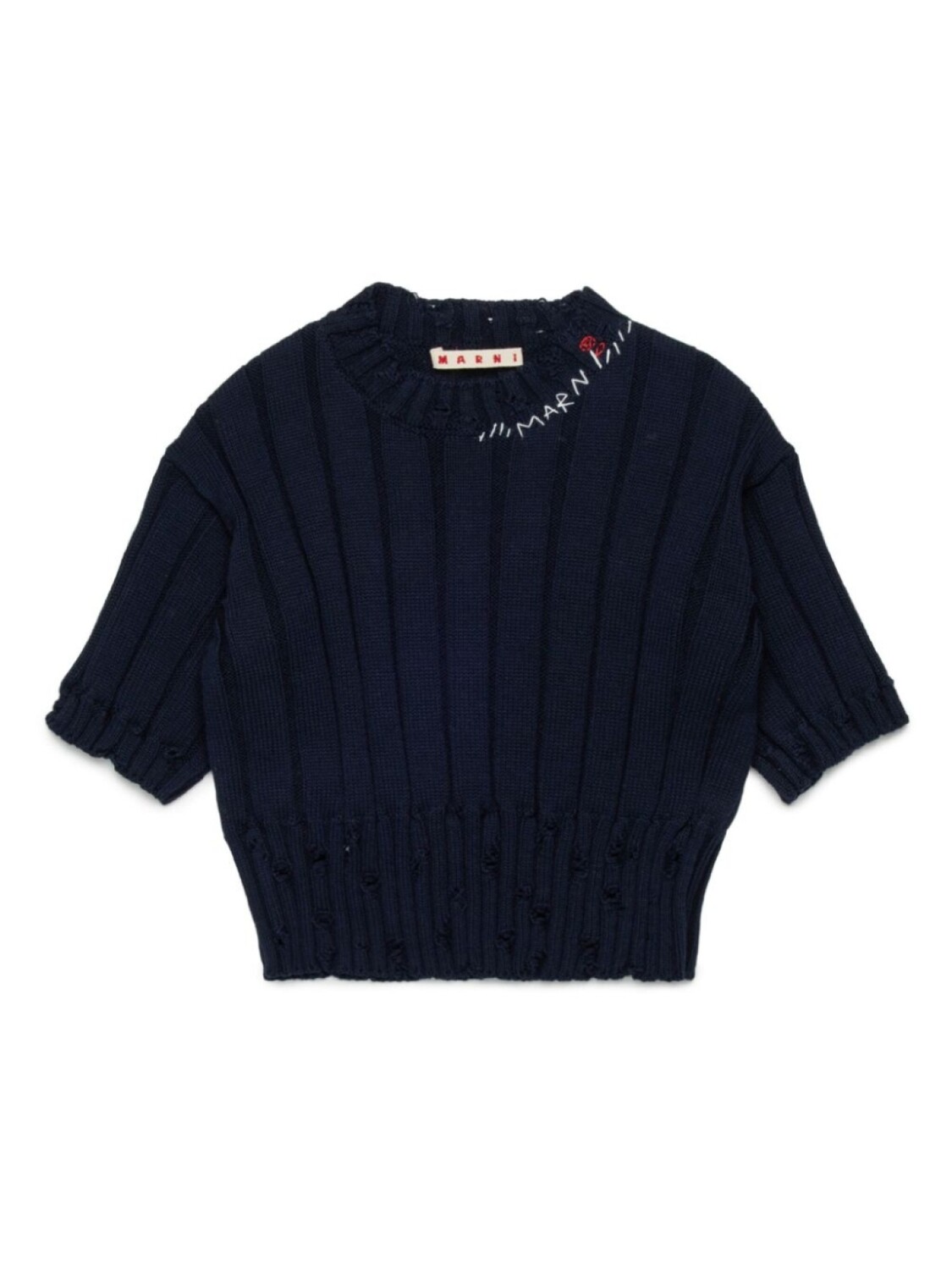 

Marni Kids футболка с эффектом потертости, синий