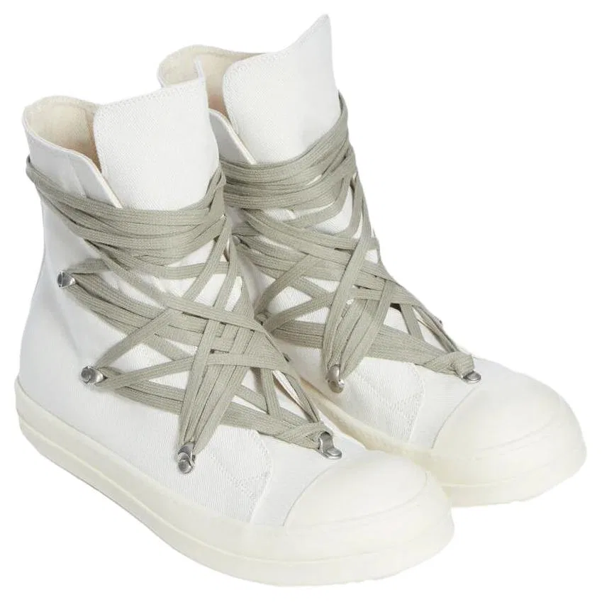 Кеды высокие Temple Megalace Rick Owens DRKSHDW белые — фото 4