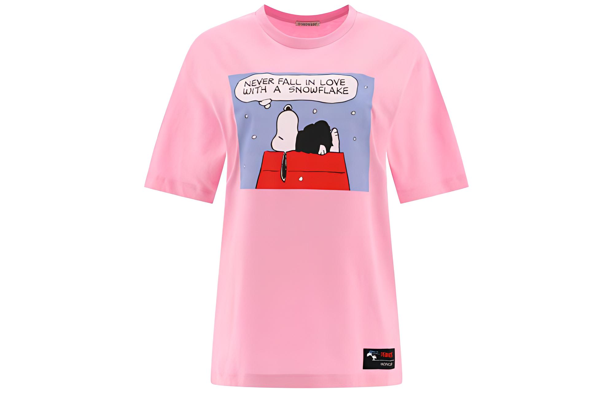 

Футболка с принтом Moncler, розовая