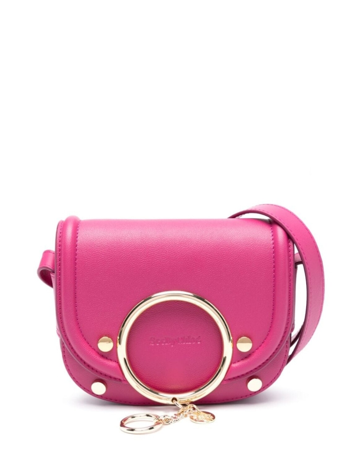 

See by Chloé small Mara leather crossbody bag, розовый