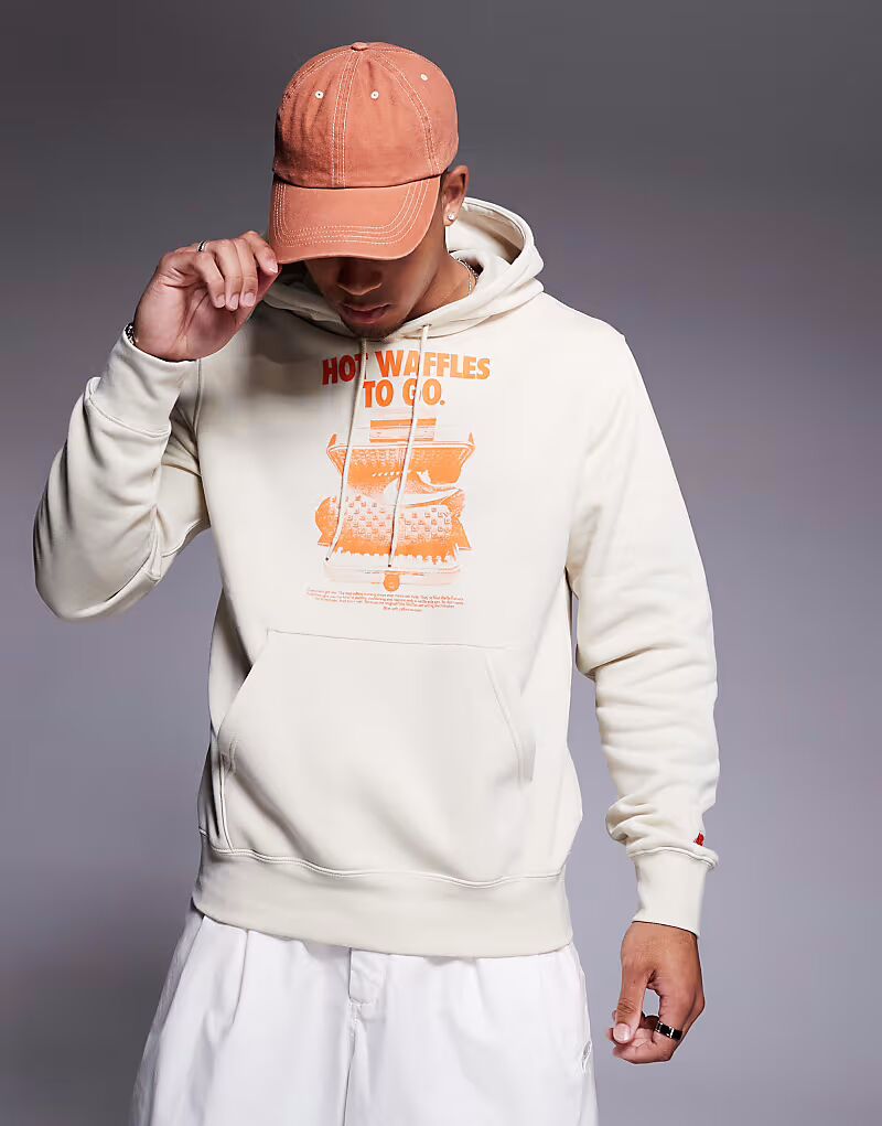 

Толстовка с принтом Club бежевого цвета Nike, Бежевый, Толстовка с принтом Club бежевого цвета Nike