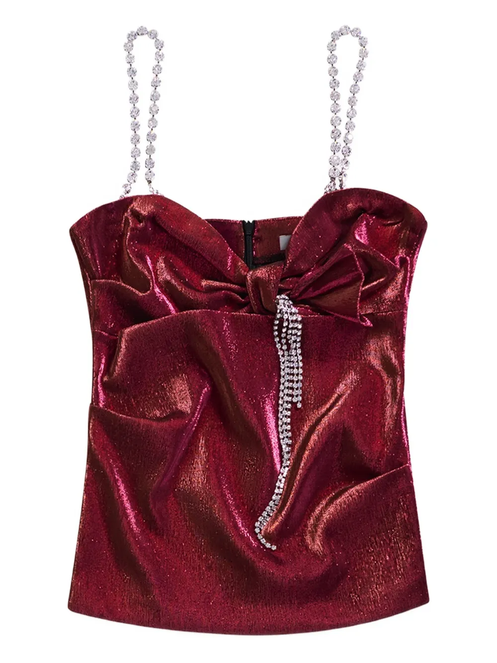 

Топ Crystal-embellished bow top AREA, розовый