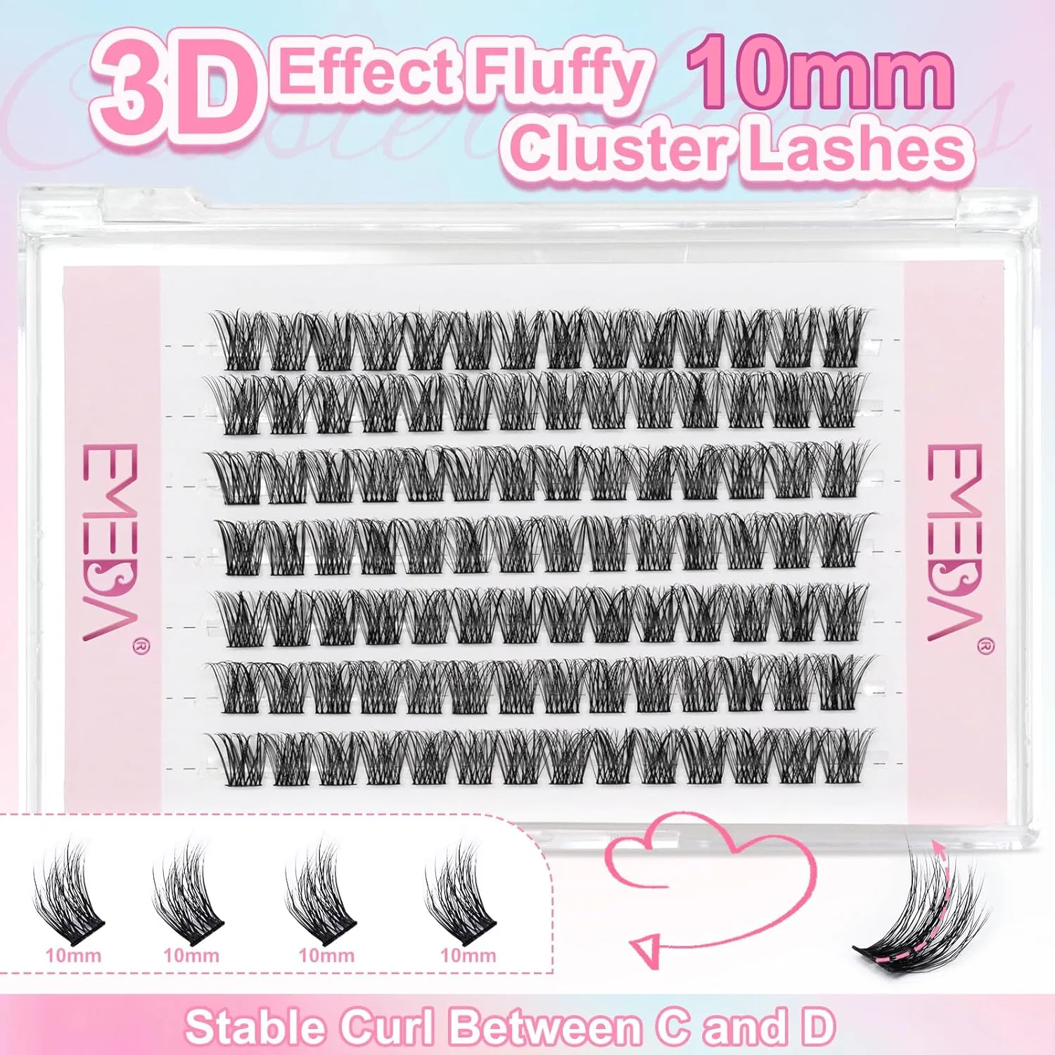 Накладные ресницы «Wispy Individual Eyelashes» от EMEDA Emeda, Black (Lash Only) — фото 2