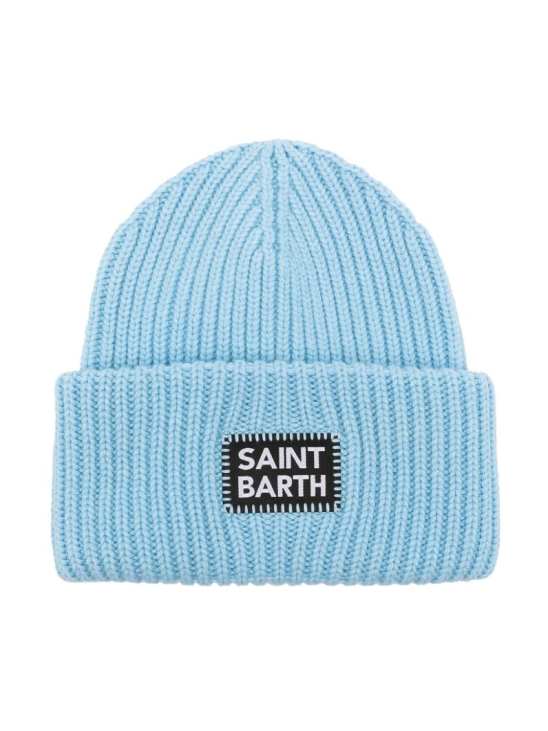 

Mc2 Saint Barth шапка бини в рубчик с логотипом, синий