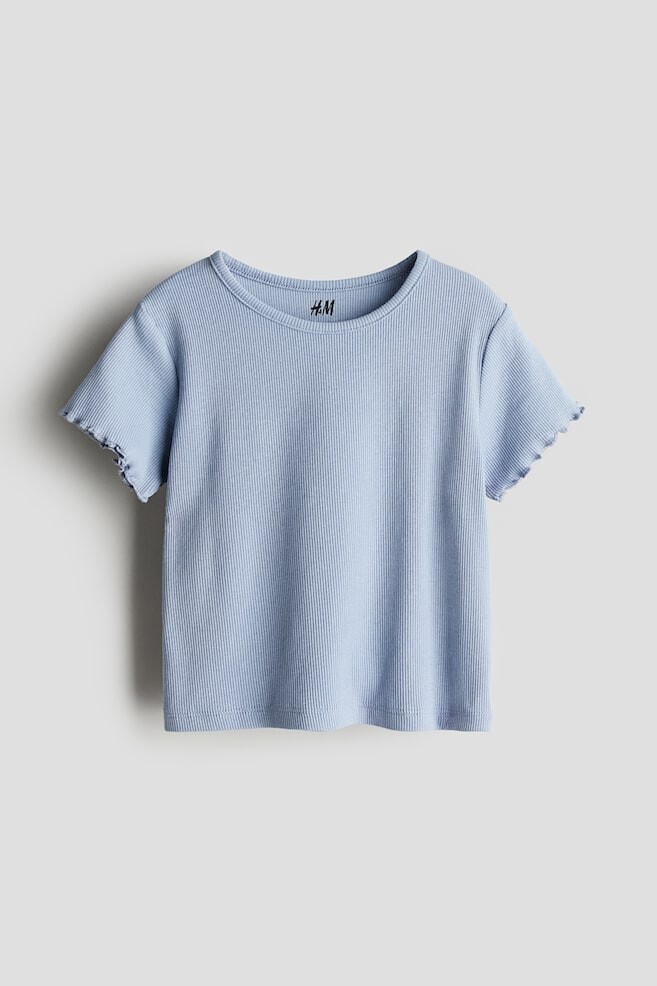 

Рубашка из джерси в рубчик H&M, голубой