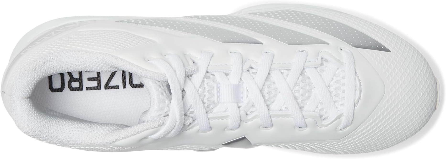 Кроссовки adidas Kids Adizero Impact.2 Molded American Football Shoes, цвет White/Silver Metallic/White — фото 2