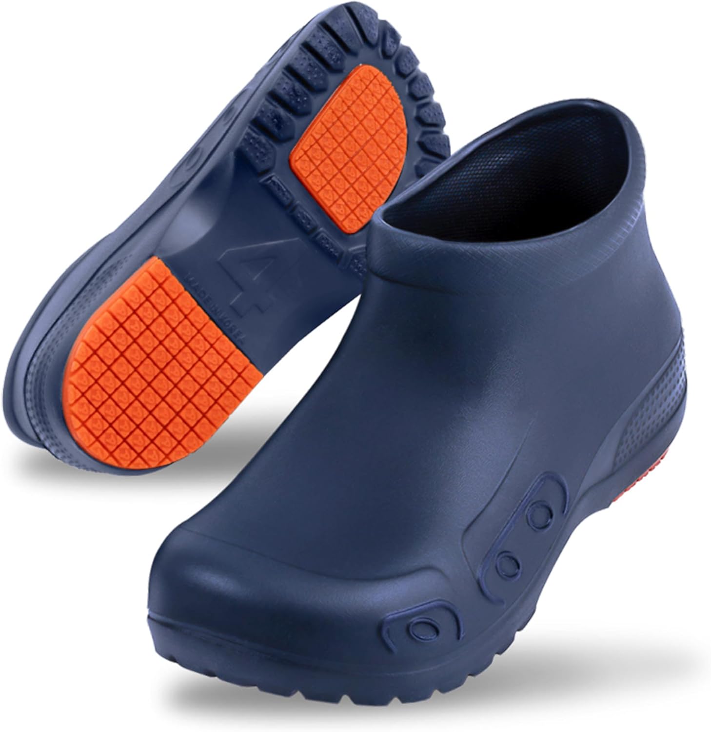 

Водонепроницаемые и противоскользящие ботинки YUNGPRIME для мужчин и женщин с съемной стелькой - нескользящие ботинки, маслоустойчивые обувь для поваров, обувь для ресторанов, темно-синий